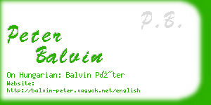 peter balvin business card